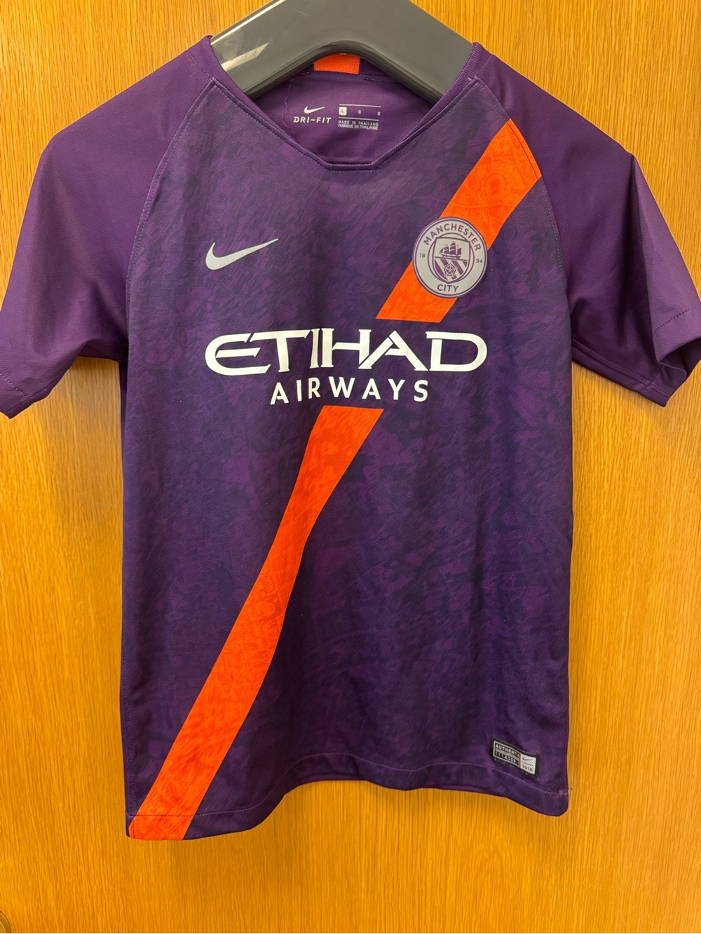 Nike Purple and Orange Kids' Manchester City Football Jersey